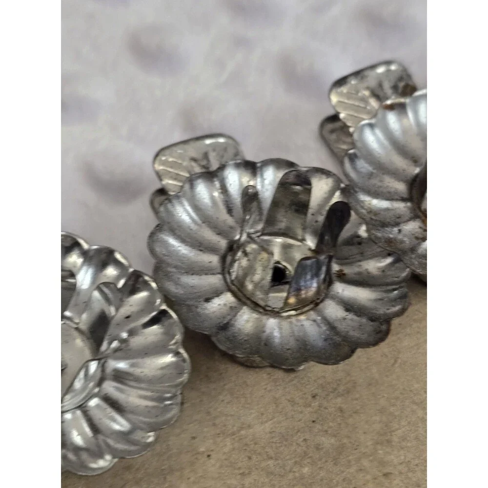 Vintage Christmas Tree Candle Clips Silver Lot Of 4 Original Xmas West Germany